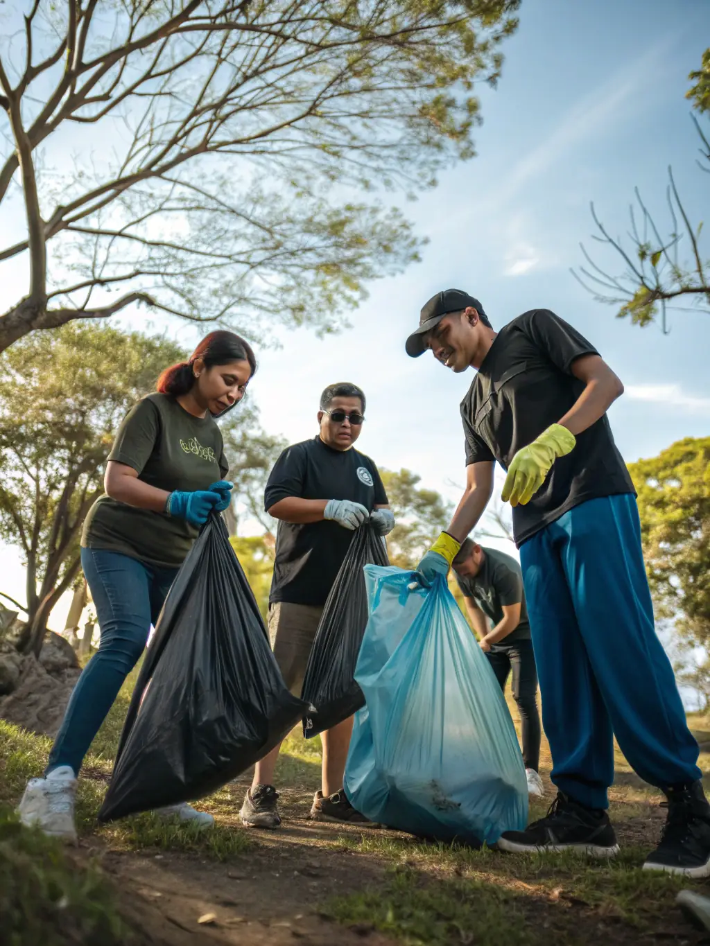 A group of community members participating in a river cleanup, emphasizing ADELE's commitment to preserving water resources.