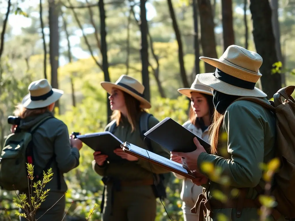 A group of volunteers participating in an anti-poaching patrol, showcasing the ASSOCIATION COMMUNALE DE CHASSE AGREEE DE BENAC's efforts to combat illegal hunting.